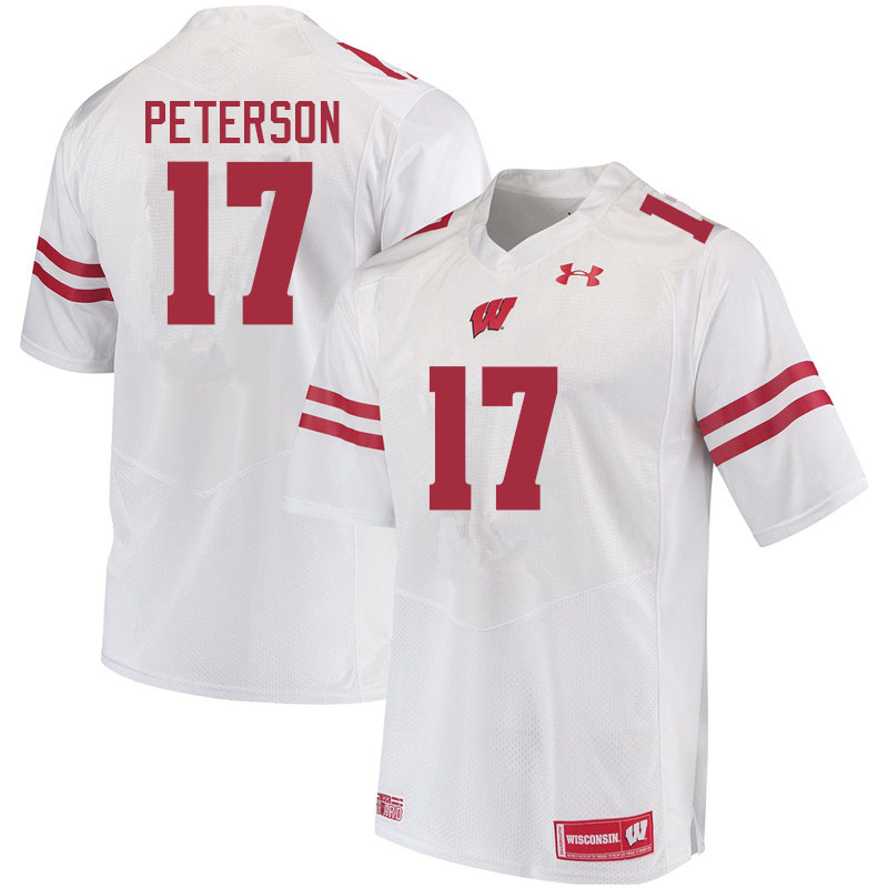 Men #17 Darryl Peterson Wisconsin Badgers College Football Jerseys Sale-White - Click Image to Close